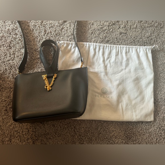 Versace Virtus Medium Bucket Bag. Back - Picture 9 of 14